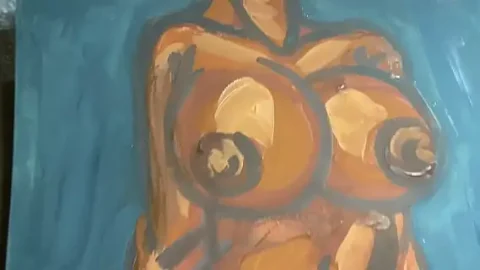 black girl big boobs paint process 1733490410