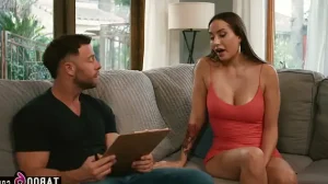 Census taker catches hot latina MILF Desiree Dulce masturbating