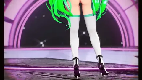 hatsune miku huge boobs hentai undress dance vocaloid bibbidiba song mmd 3d green hair clip 1733493066